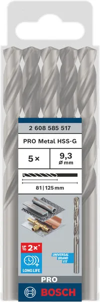 PRO Metal HSS-G burgija za metal 9,3×81×125 mm, 5 kom 2608585517