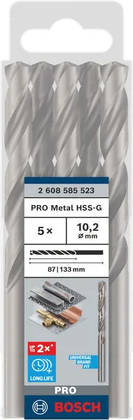 PRO Metal HSS-G burgija za metal 10,2×87×133 mm, 5 kom 2608585523