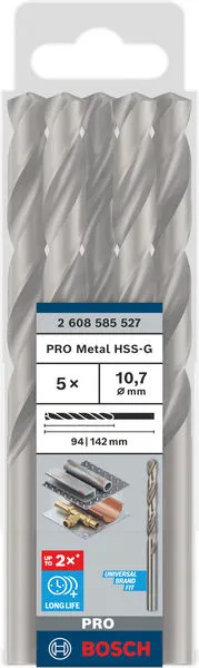 PRO Metal HSS-G burgija za metal 10,7×94×142 mm, 5 kom 2608585527