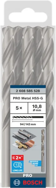 PRO Metal HSS-G burgija za metal 10,8×94×142 mm, 5 kom 2608585528