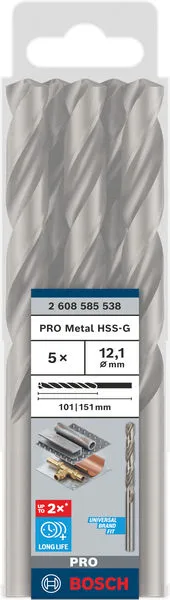 PRO Metal HSS-G burgija za metal 12,1×101×151 mm, 5 kom 2608585538