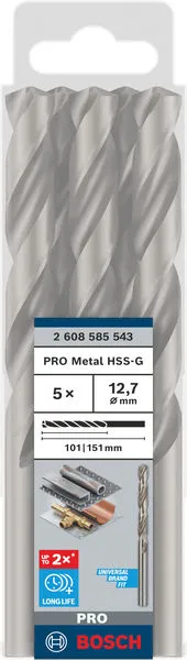 PRO Metal HSS-G burgija za metal 12,7×101×151 mm, 5 kom 2608585543