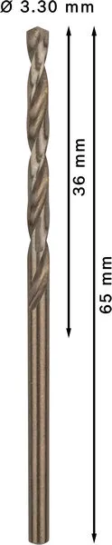 PRO Stainless Steel HSS-Co burgija za metal 3,3×36×65 mm, 10 kom 2608585878