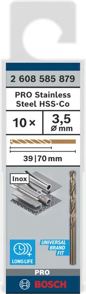 PRO Stainless Steel HSS-Co burgija za metal 3,5×39×70 mm, 10 kom 2608585879