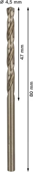 PRO Stainless Steel HSS-Co burgija za metal 4,5×47×80 mm, 10 kom 2608585883