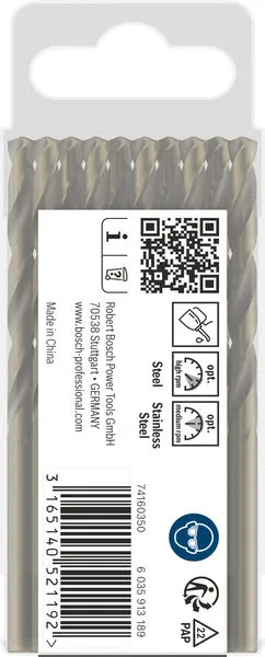 PRO Stainless Steel HSS-Co burgija za metal 4,8×52×86 mm, 10 kom 2608585884