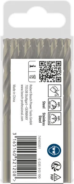 PRO Stainless Steel HSS-Co burgija za metal 5×52×86 mm, 10 kom 2608585885