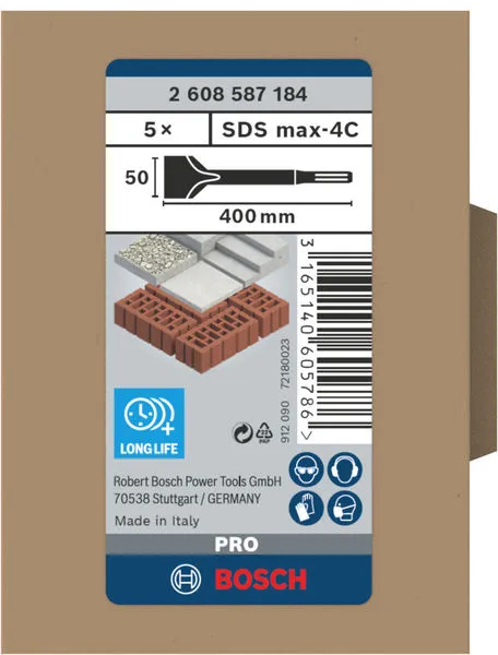 PRO SDS max-4C pljosnato dleto, 50×400 mm, 5 kom. 2608587184