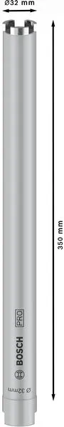 PRO Dijamantska kruna za suvo bušenje betona 32×350 mm, G 1/2 inča 2608587315