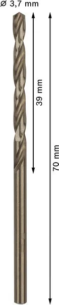 PRO Stainless Steel HSS-Co spiralna burgija, 3,7×39×70 mm, 10 kom. 2608588091