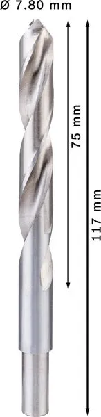 PRO Stainless Steel HSS-Co spiralna burgija, 7,8×75×117 mm, 10 kom. 2608588099