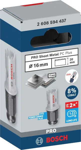 PRO Sheet Metal PC Plus testera za otvore, 16 mm 2608594437