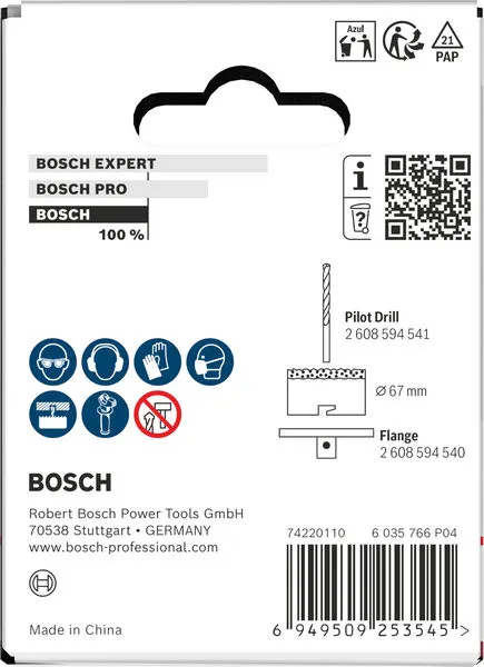 Testera za otvore sa držačem za cigle i meke pločice, 67×60 mm 2608594535
