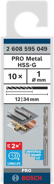 PRO Metal HSS-G burgija za metal 1×12×34 mm, 10 kom 2608595049