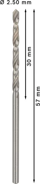 PRO Metal HSS-G burgija za metal 2,5×30×57 mm, 10 kom 2608595053