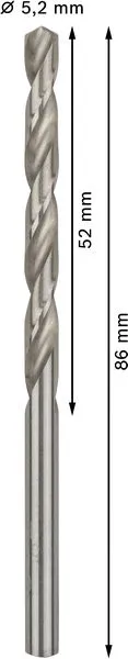 PRO Metal HSS-G burgija za metal 5,2×52×86 mm, 10 kom 2608595063