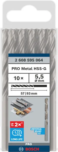 PRO Metal HSS-G burgija za metal 5,5×57×93 mm, 10 kom 2608595064