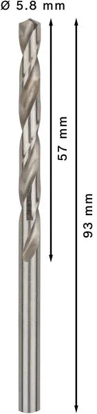 PRO Metal HSS-G burgija za metal 5,8×57×93 mm, 10 kom 2608595065