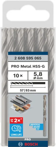PRO Metal HSS-G burgija za metal 5,8×57×93 mm, 10 kom 2608595065