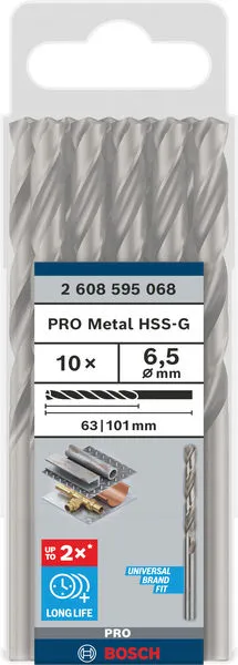PRO Metal HSS-G burgija za metal 6,5×63×101 mm, 10 kom 2608595068