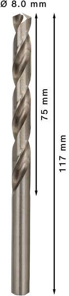 PRO Metal HSS-G burgija za metal 8×75×117 mm, 5 kom 2608595072