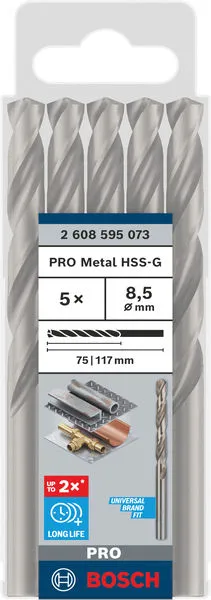 PRO Metal HSS-G burgija za metal 8,5×75×117 mm, 5 kom 2608595073