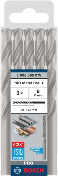 PRO Metal HSS-G burgija za metal 9×81×125 mm, 5 kom 2608595075