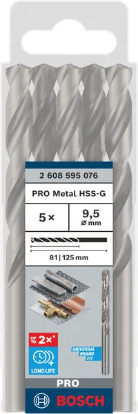 PRO Metal HSS-G burgija za metal 9,5×81×125 mm, 5 kom 2608595076