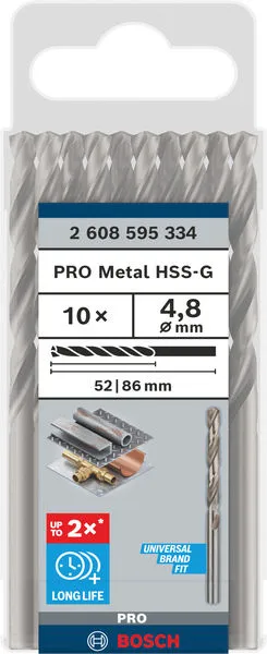 PRO Metal HSS-G burgija za metal 4,8×52×86 mm, 10 kom 2608595334