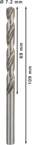 PRO Metal HSS-G burgija za metal 7,2×69×109 mm, 10 kom 2608595337