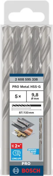 PRO Metal HSS-G burgija za metal 9,8×87×133 mm, 5 kom 2608595338