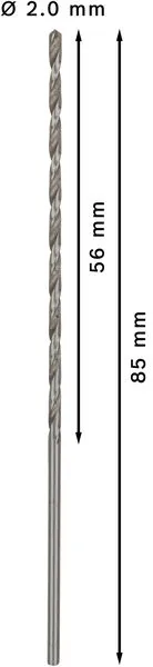 PRO Metal HSS-G spiralna burgija velike dužine 2×56×85 mm, 5 kom 2608596809