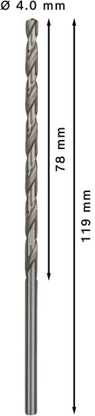 PRO Metal HSS-G spiralna burgija velike dužine 4×78×119 mm, 5 kom 2608596816