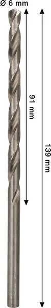 PRO Metal HSS-G spiralna burgija velike dužine 6×91×139 mm, 5 kom 2608596822