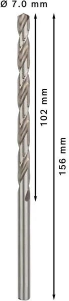 PRO Metal HSS-G spiralna burgija velike dužine, 7×102×156 mm, 5 kom. 2608596825