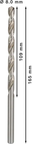 PRO Metal HSS-G spiralna burgija velike dužine 8×109×165 mm, 5 kom 2608596827