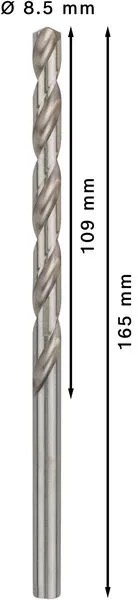 PRO Metal HSS-G spiralna burgija velike dužine, 8,5×109×165 mm, 5 kom. 2608596828