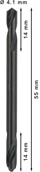 PRO Metal HSS-G dvostrana spiralna burgija, 4,1×14×55 mm, 10 kom. 2608597589
