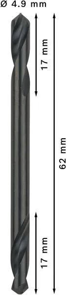 PRO Metal HSS-G dvostrana spiralna burgija, 4,9×17×62 mm, 10 kom. 2608597593