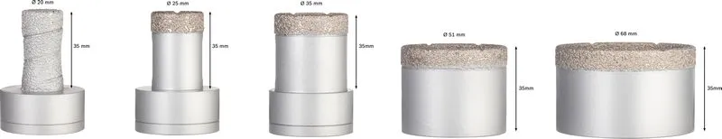 PRO Ceramic dry X-Lock set kruna za bušenje 68×33, 51×33, 35×33, 25×33, 20×33 mm, 5 kom 2608599037