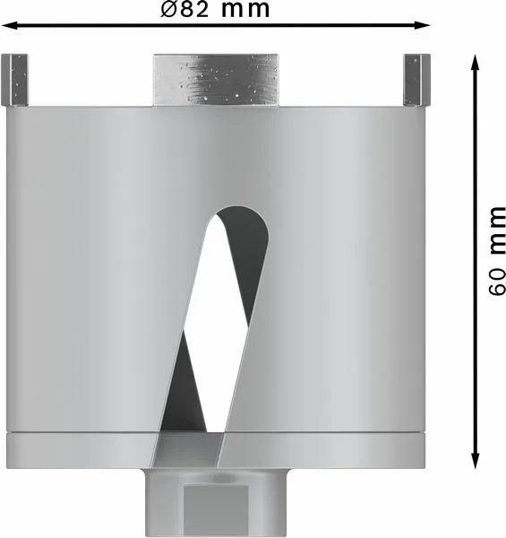 PRO Socket Dijamantska kruna za suvo bušenje betona 82×60 mm, M16 navoj 2608599048