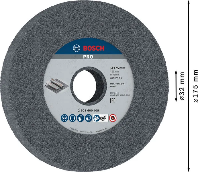 PRO Metal brusno tocilo, 175×25×32 mm, G36 2608600109
