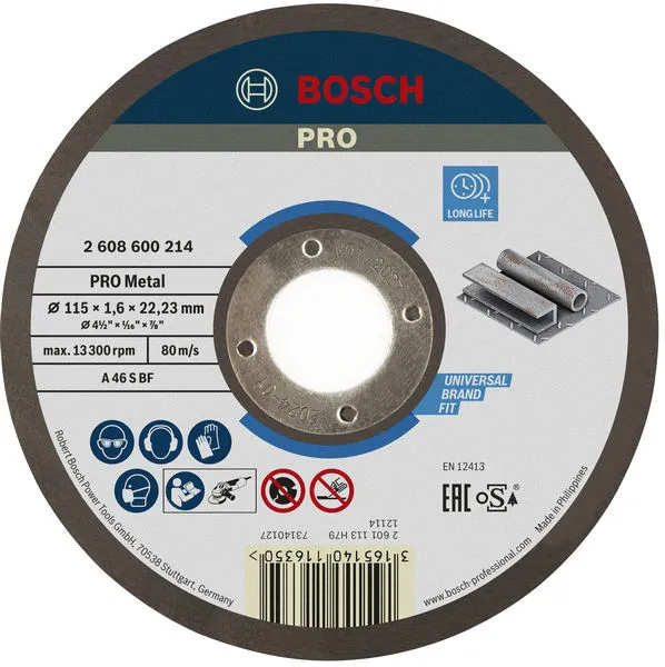 Bosch PRO Metal lepljena rezna ploča 115×1,6×22,23 mm, oSa 2608600214