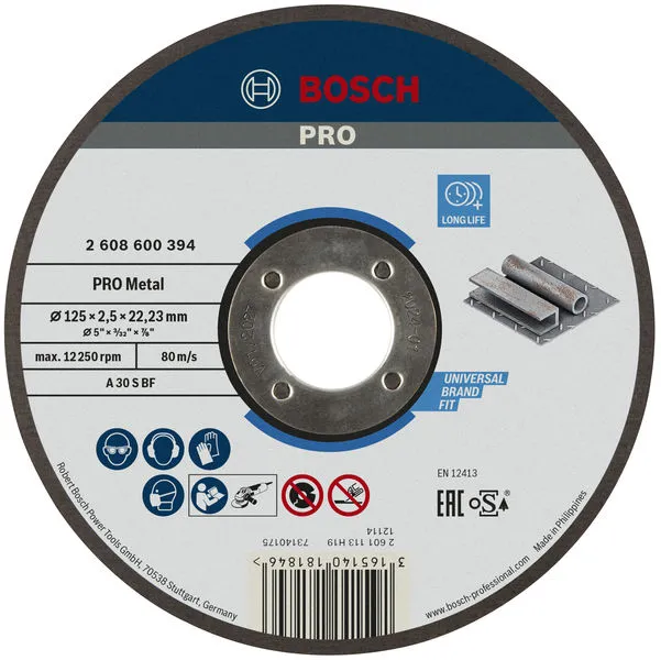 Bosch PRO Metal lepljena rezna ploča 125×2,5×22,23 mm, oSa 2608600394