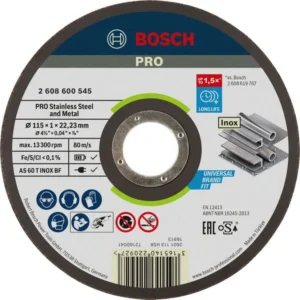 Bosch PRO Stainless Steel and Metal lepljena rezna ploča 115×1×22,23 mm, ravna 2608600545