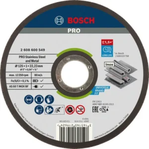 Bosch PRO Stainless Steel and Metal lepljena rezna ploča 125×1×22,23 mm, ravna 2608600549