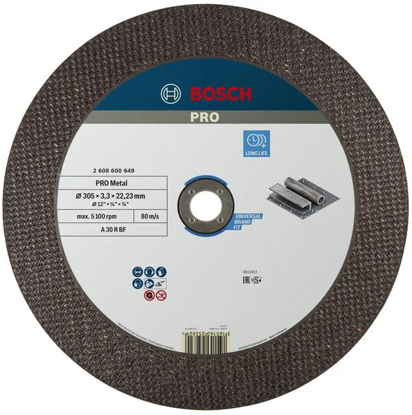 Bosch PRO Metal lepljena rezna ploča 300×3,2×22,23 mm 2608600649