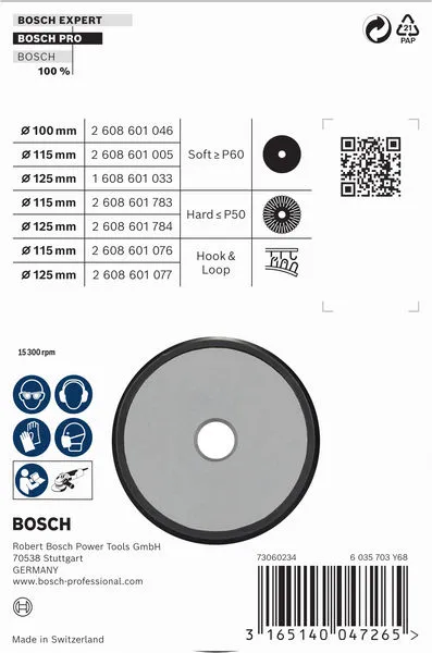 PRO nosač, meki, 125 mm, M10 2608601046