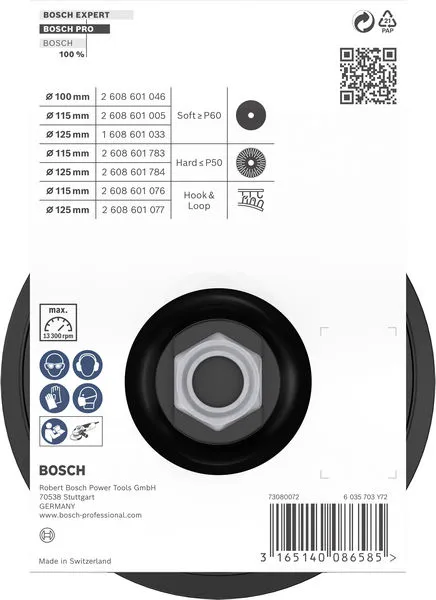 PRO Backing Pad 115 mm, M14, čičak traka 2608601076