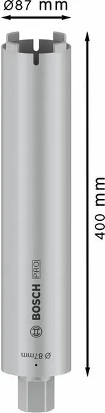 PRO Dijamantska kruna za suvo bušenje betona 87×400 mm, 1 1/4 inča UNC 2608601407